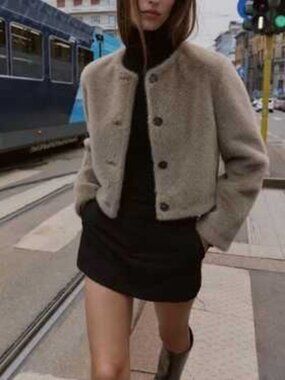 Zara FAUX FUR SHORT JACKET NWT US L